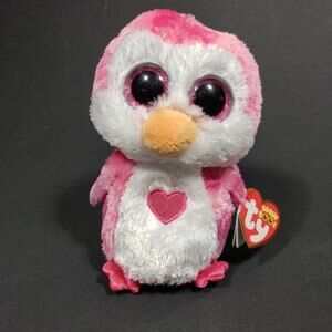 Ty Beanie Boo Juliet Pink Penguin Plush All Tags 6 Inch Pink Sparkle Eyes 2017